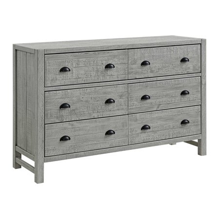 ALATERRE FURNITURE Arden 6-Drawer Double Dresser, Driftwood Gray ANAN0432